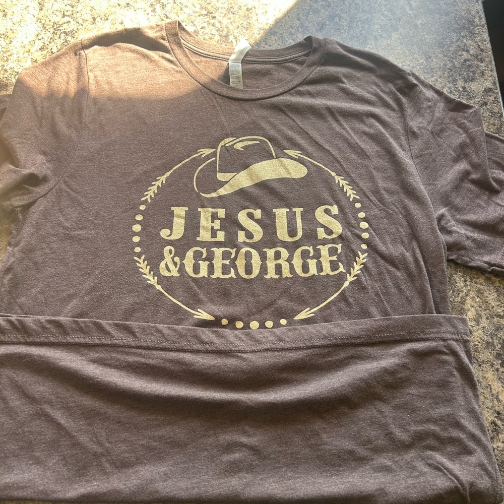 Bella Canvas Brown Graphic Tee with Cream Accent